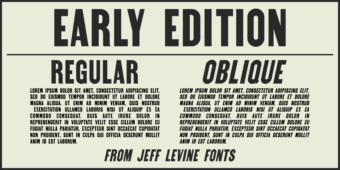 Font Early Edition JNL